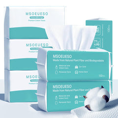 MSOEUESO lingette coton sèche pour visage, douceur adaptée à la peau sensible.