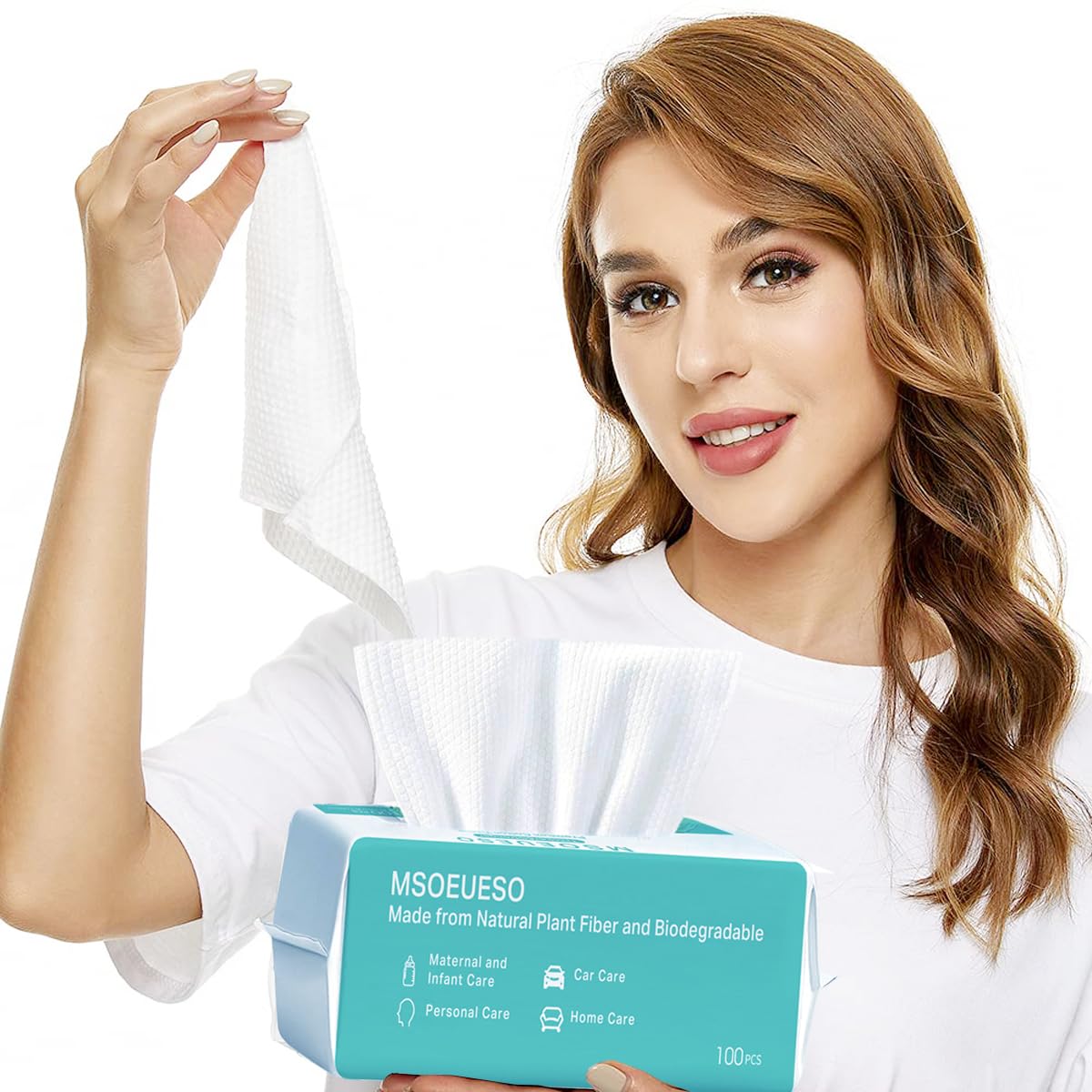 MSOEUESO lingette coton sèche idéale pour voyage et camping.