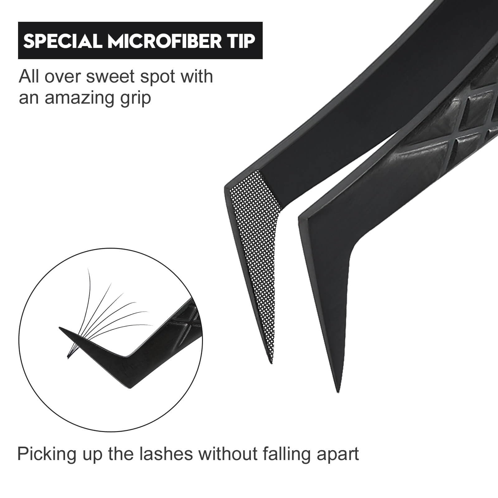 Ms.Queen pince fibre tip avec embout microfibre pour saisir les cils.