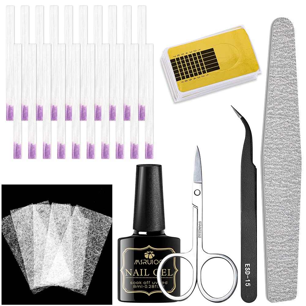 MSRUIOO kit extension ongles fiberglass – préparation rapide et naturelle.