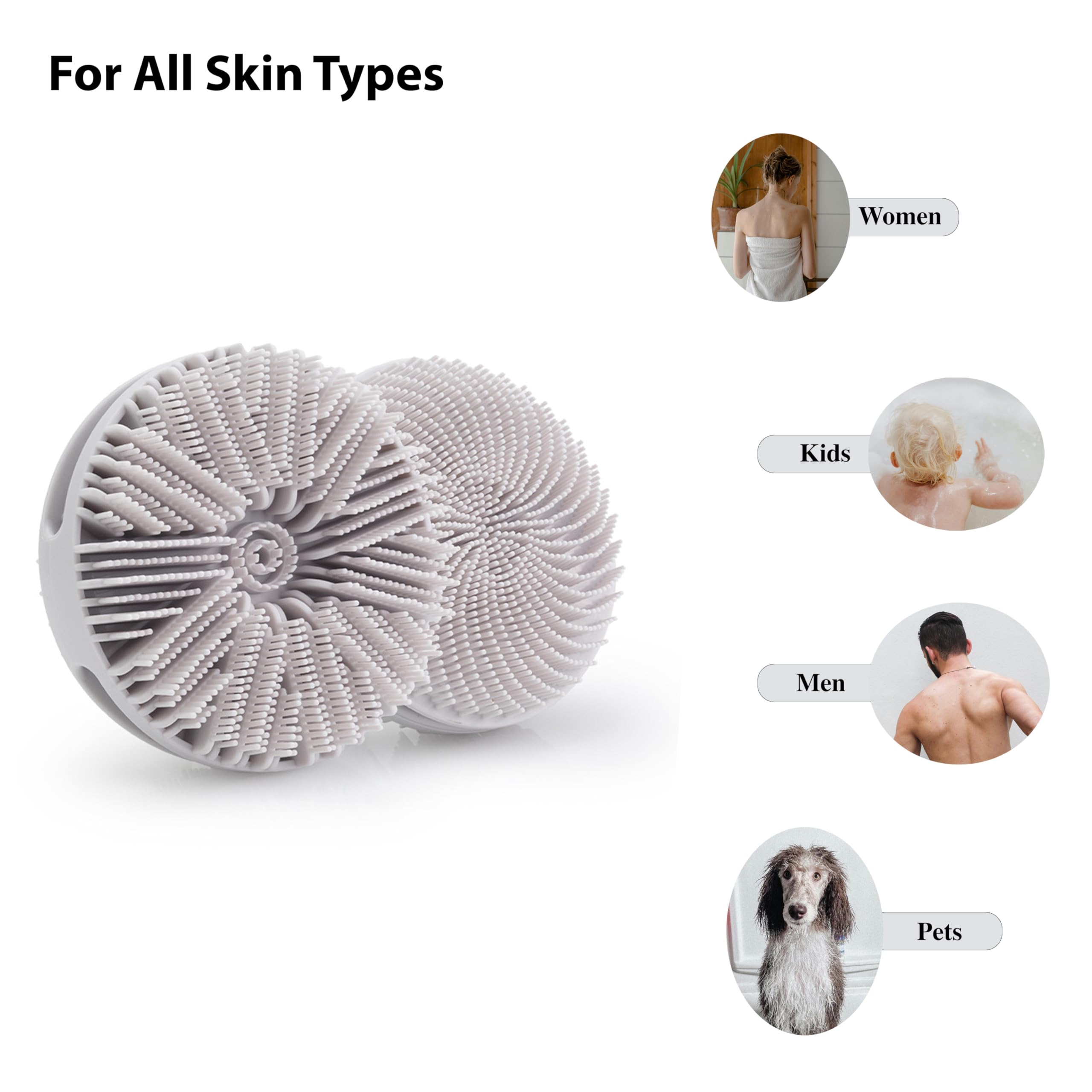 mtboi brosse silicone usage douche, massage relaxant lors de la douche.