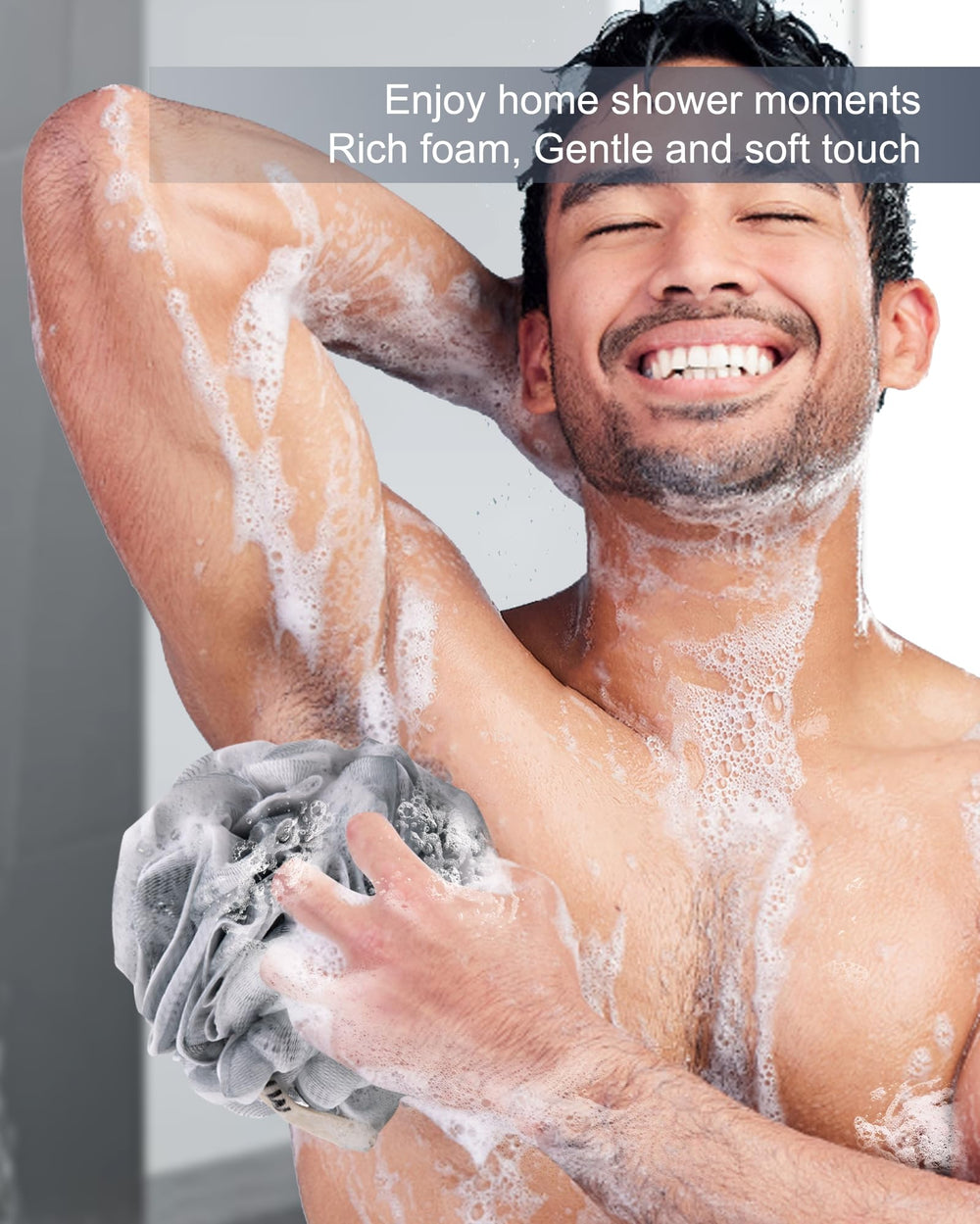 Éponge loofah MTDLYICE grand format offre une prise confortable et facile à appliquer le savon.