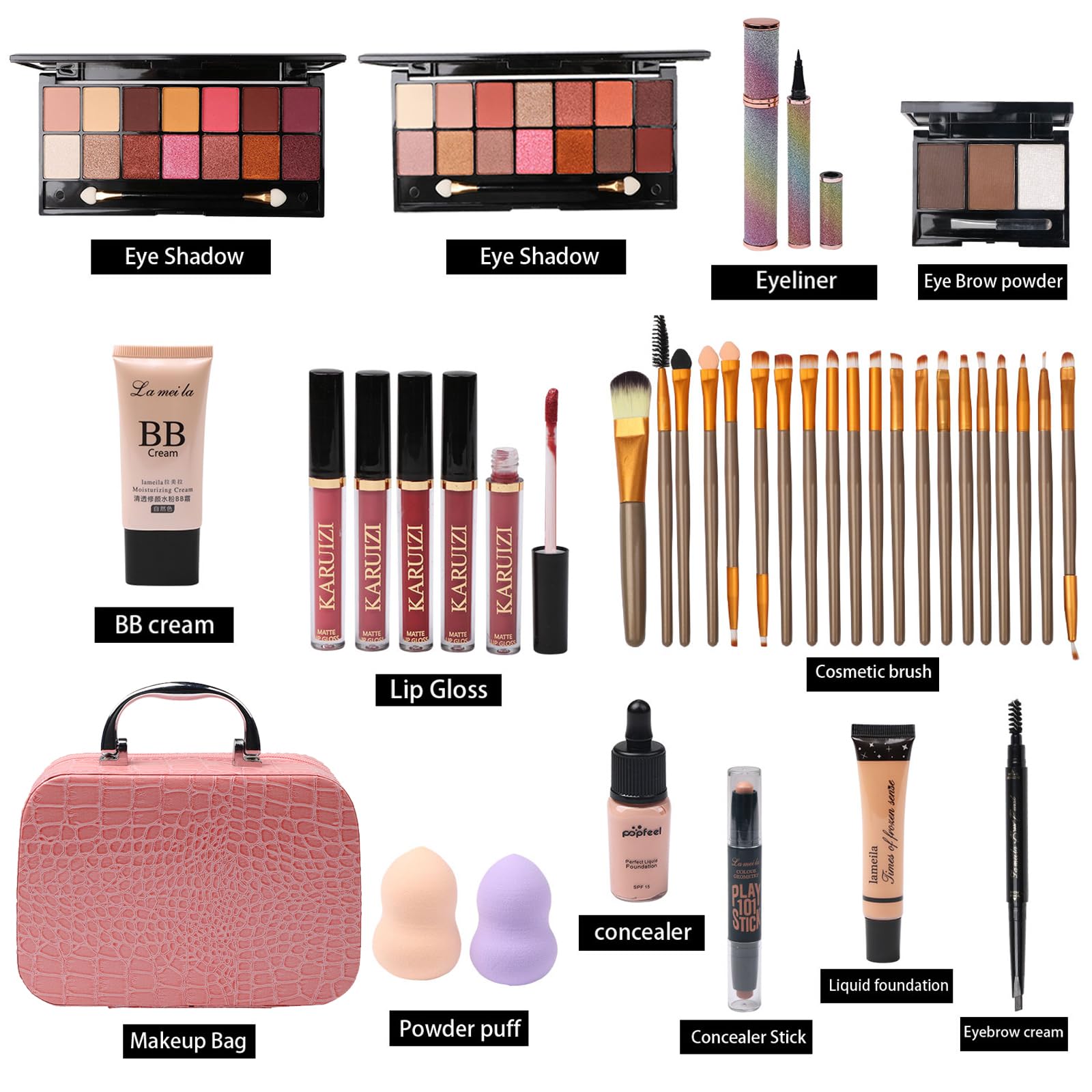 Palette ombres MTDXILTAI 2x14 couleurs pour looks variés