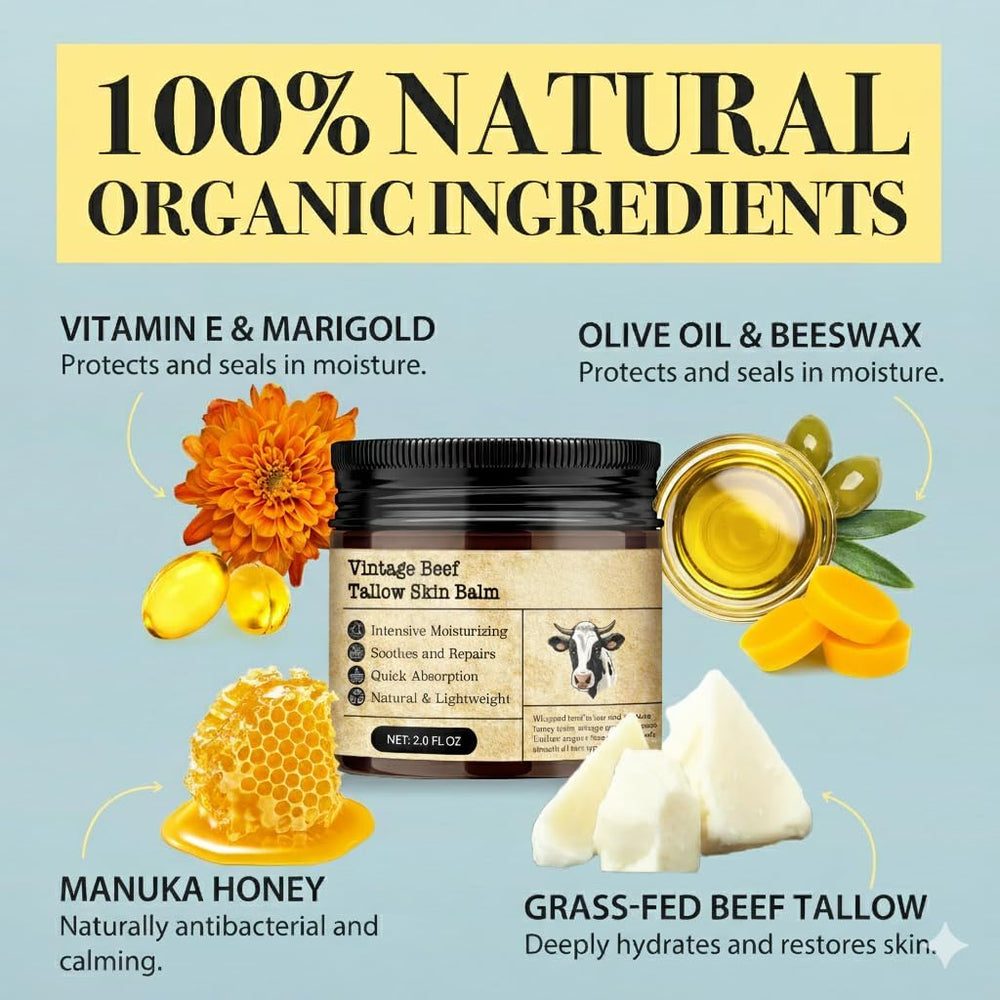 MTGBO Beef Tallow Honey Balm applied to the face for gentle hydration