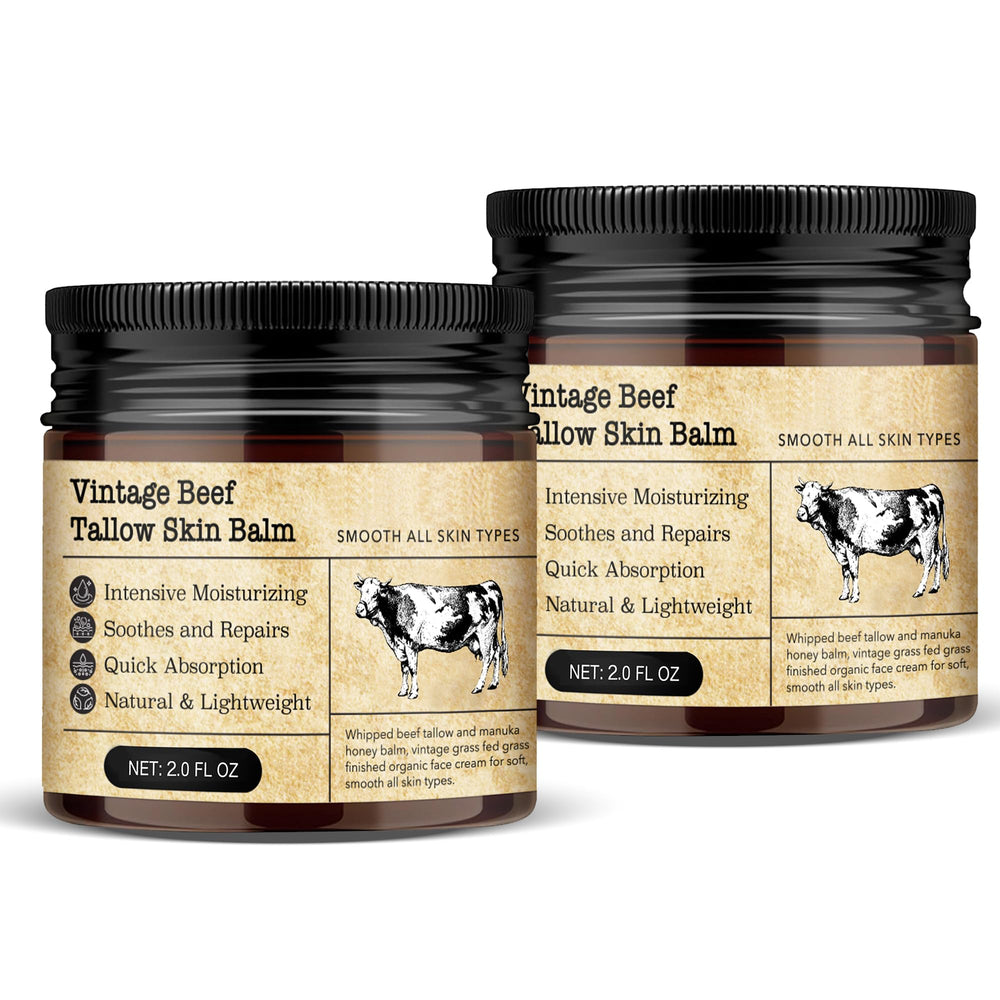MTGBO Beef Tallow Honey Balm jar close-up showing rich texture for deep hydration