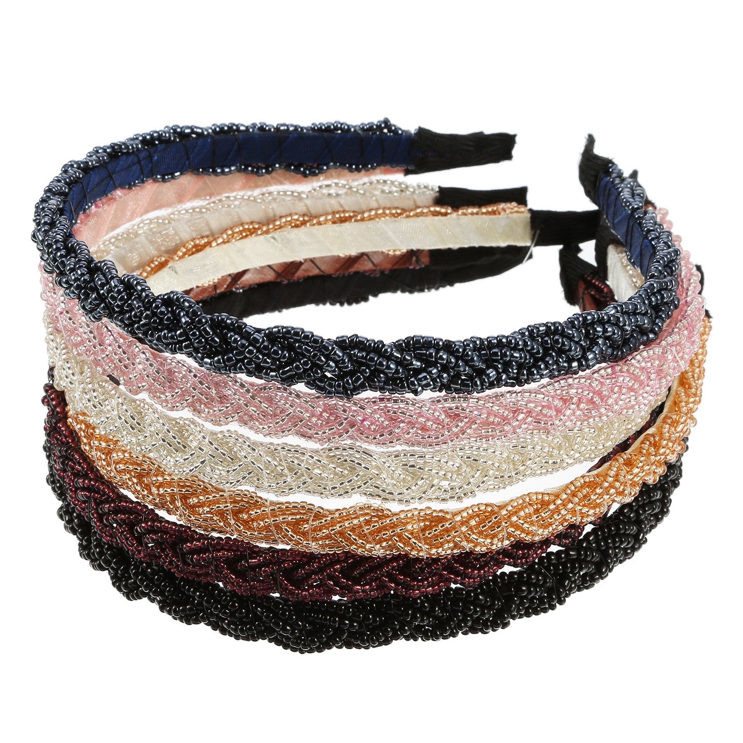 Bandeau MTLEE perles café profond, look chaud et sophisticated