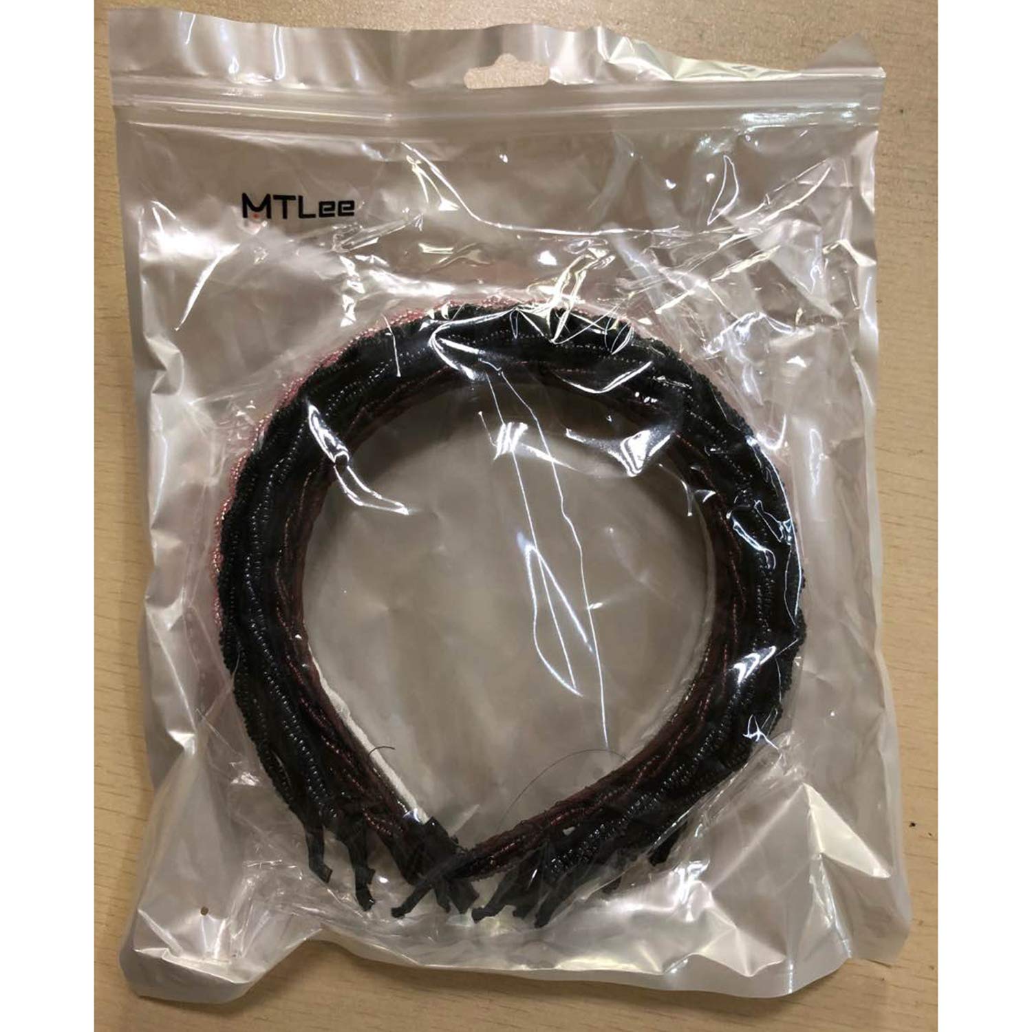 Bandeau MTLEE perles noir, élégant pour fête et occasions