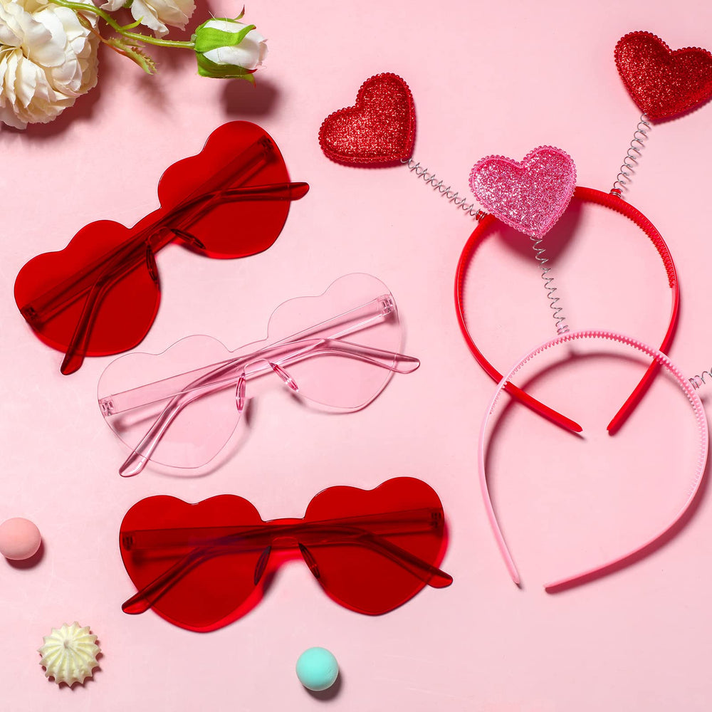 Lunettes cœur MTLEE rouges parfaites pour fête et séance photo