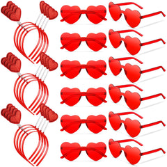 Lunettes cœur MTLEE rouges pour photomaton romantique et festif