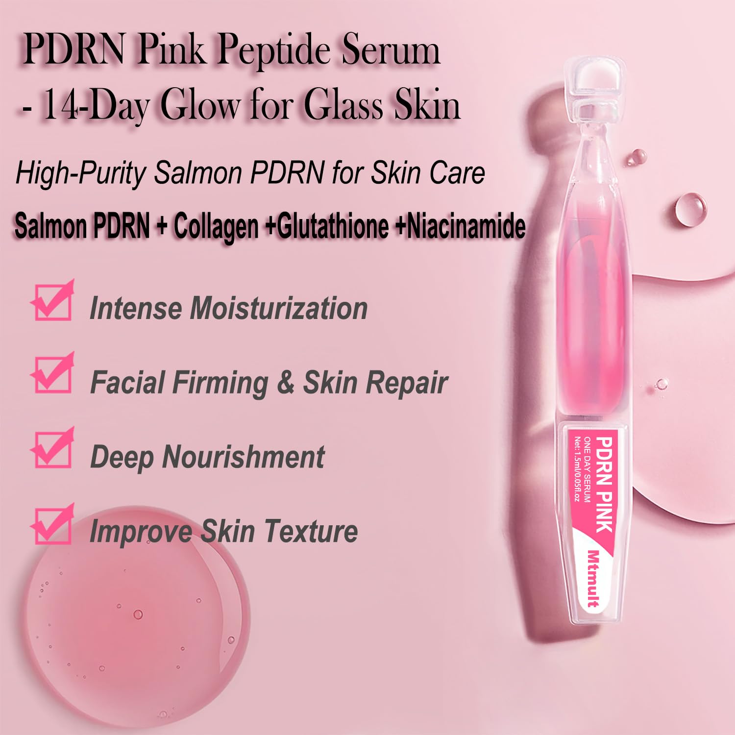 Mtmult Hyaluronic Acid Serum providing instant moisture and lasting plumpness.