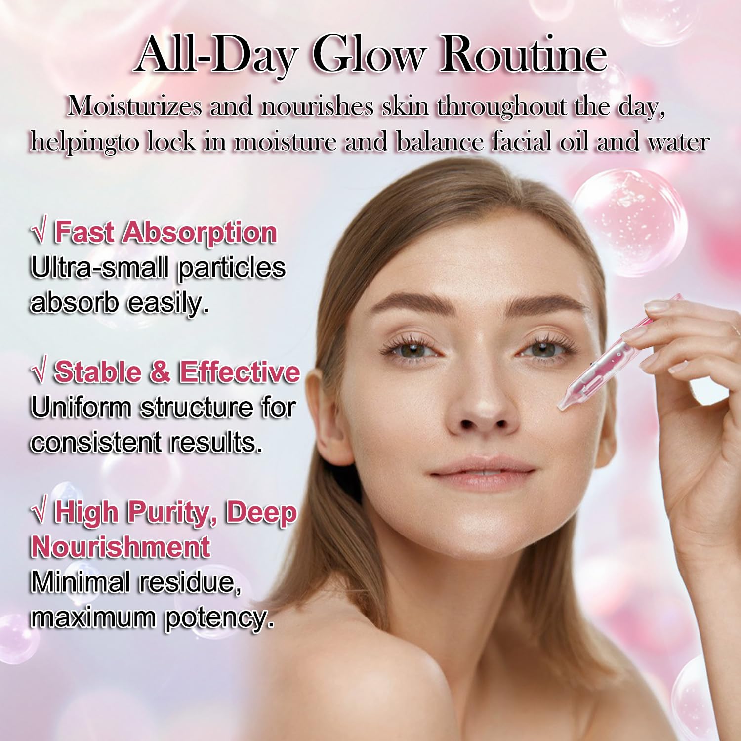 Mtmult Pink Peptide Serum glow aiming for glass-skin texture and brightening.