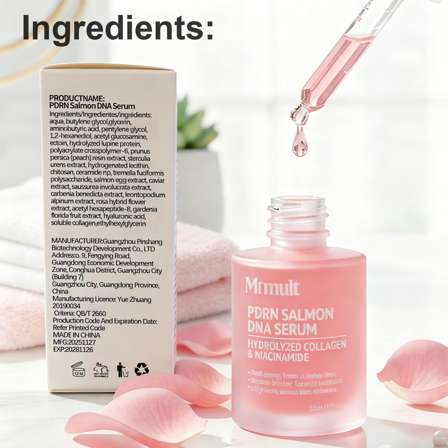 Mtmult serum ADN Saumon ingrédients PDRN et Niacinamide