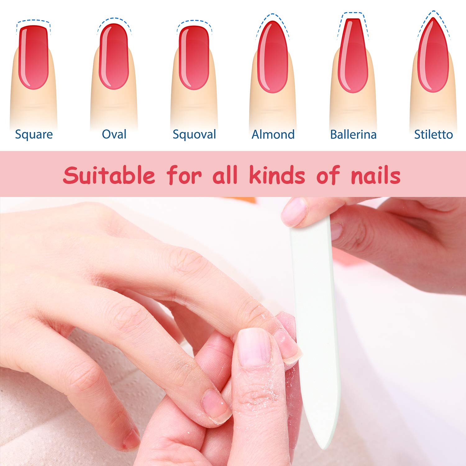 Mudder lime à ongles en verre, gravure double-face pour une finition lisse