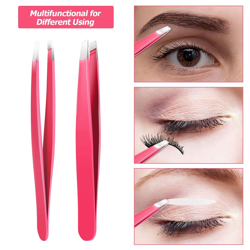 Pince Mudder pour poils visage, inox et pointe inclinée, détail