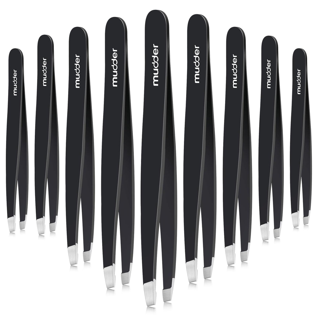 Pinces à sourcils Mudder, pointe inclinée, précision pour modeler le regard.