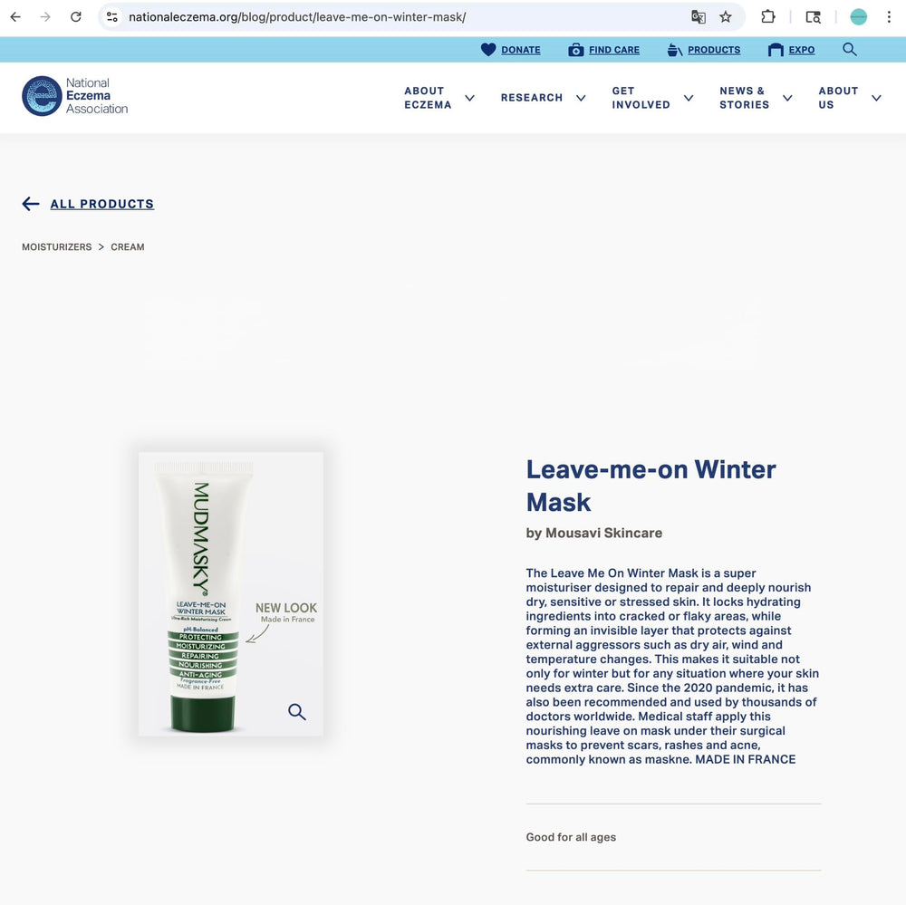 MUDMASKY Leave-Me-On Masque Hiver – emballage élégant et pratique