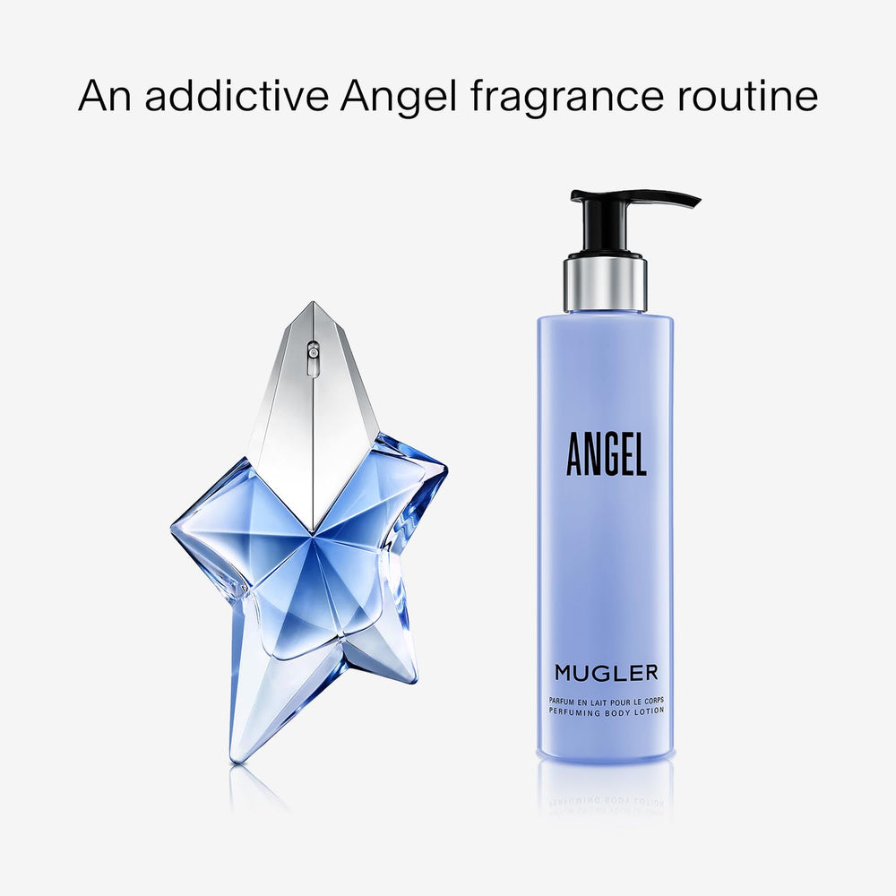 Mugler Angel Crème pour le corps, finition satinée laissant la peau nourrie et lumineuse.