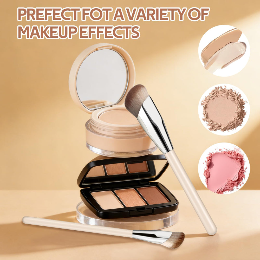 Pack de deux pinceaux blush angulés MUIIGOOD pour routine portable.