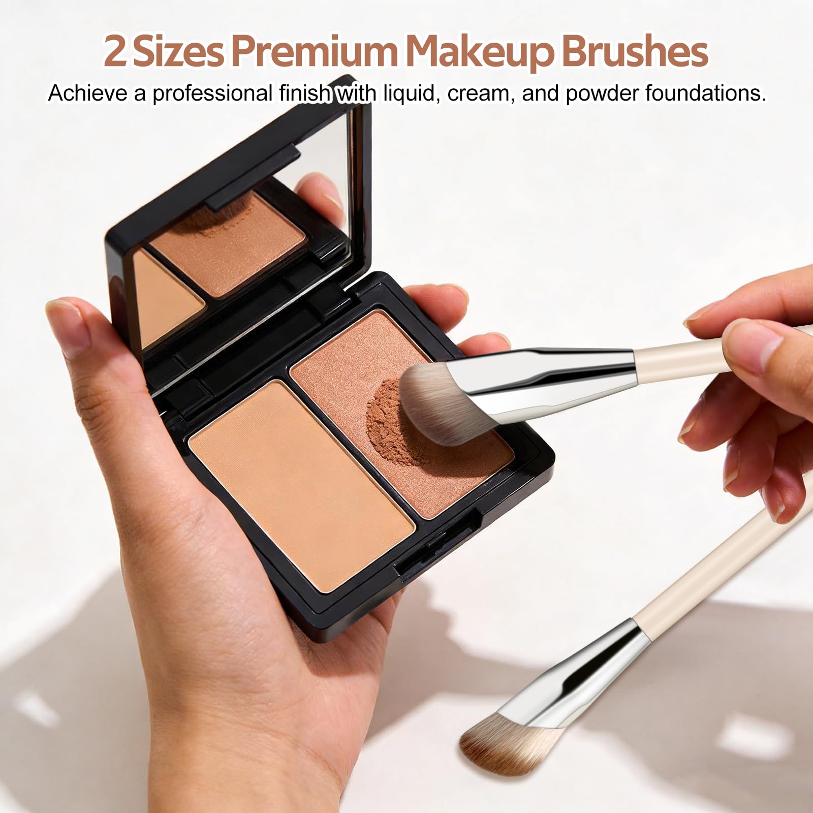Pinceau blush angulé MUIIGOOD adapté textures crème.