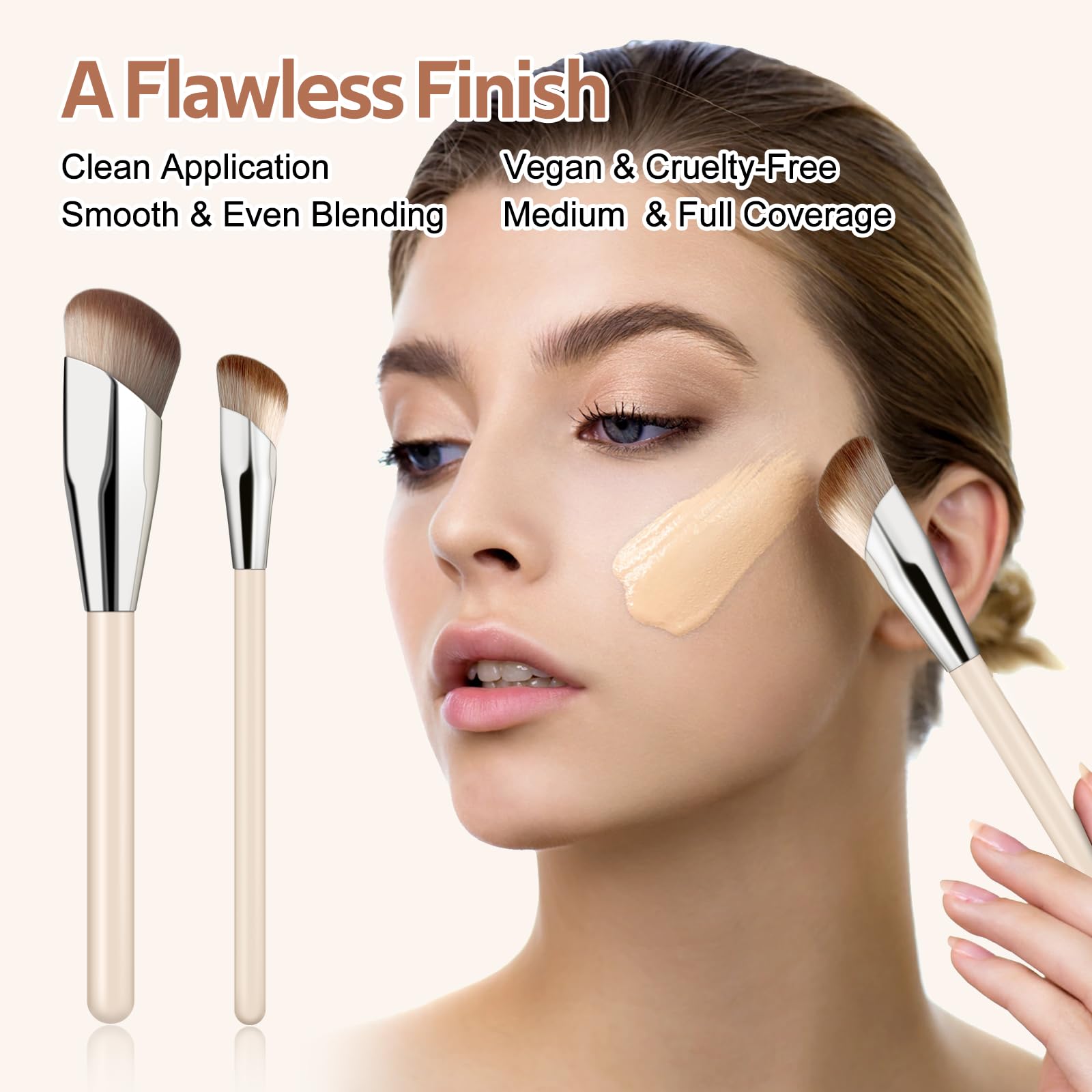 Pinceau blush angulé MUIIGOOD convient textures liquides blush.