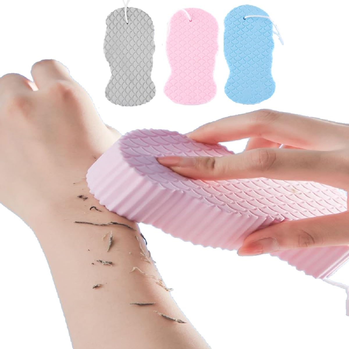 Éponge MULPG pour bain exfoliante 3D bleu, douceur qui nettoie sans irritation