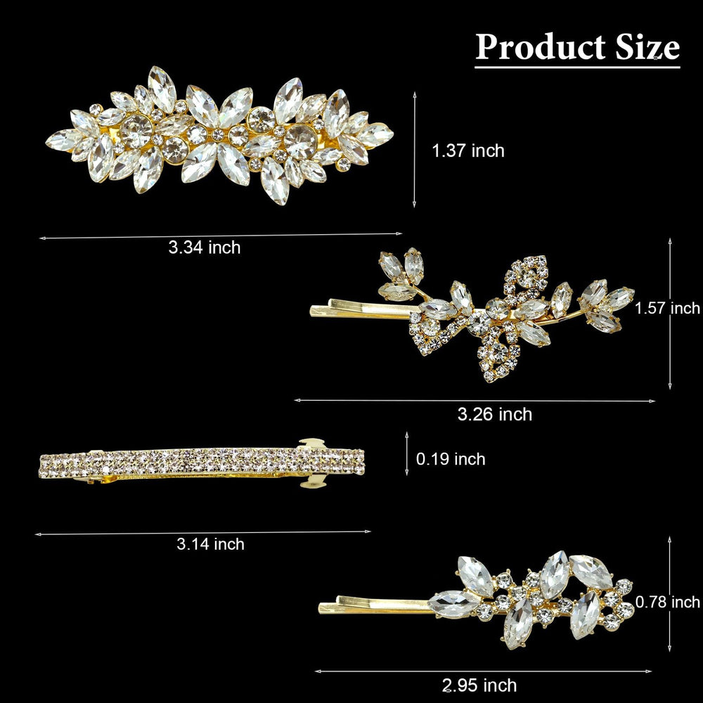 Mulzile accessoire cheveux or combinaison perles et strass pour cérémonie.