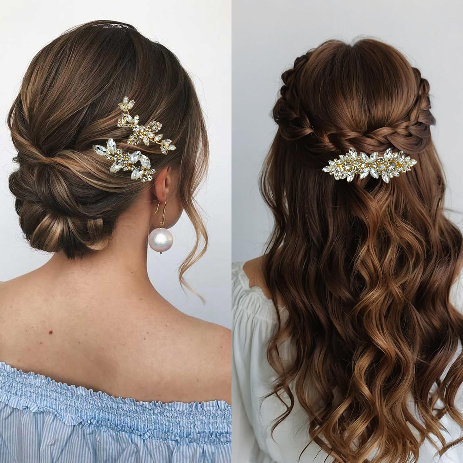 Mulzile barrettes dorees demoiselles-honneur apportent une touche festive.