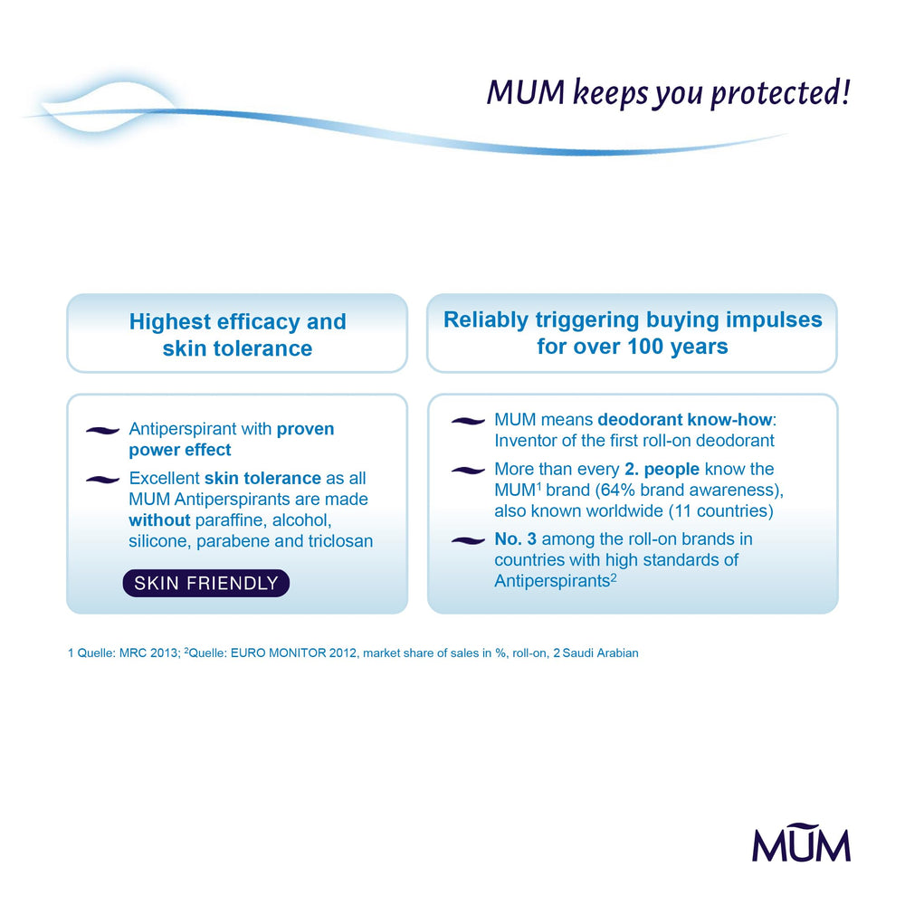 MUM application roll-on confortable facilitant l’utilisation quotidienne.