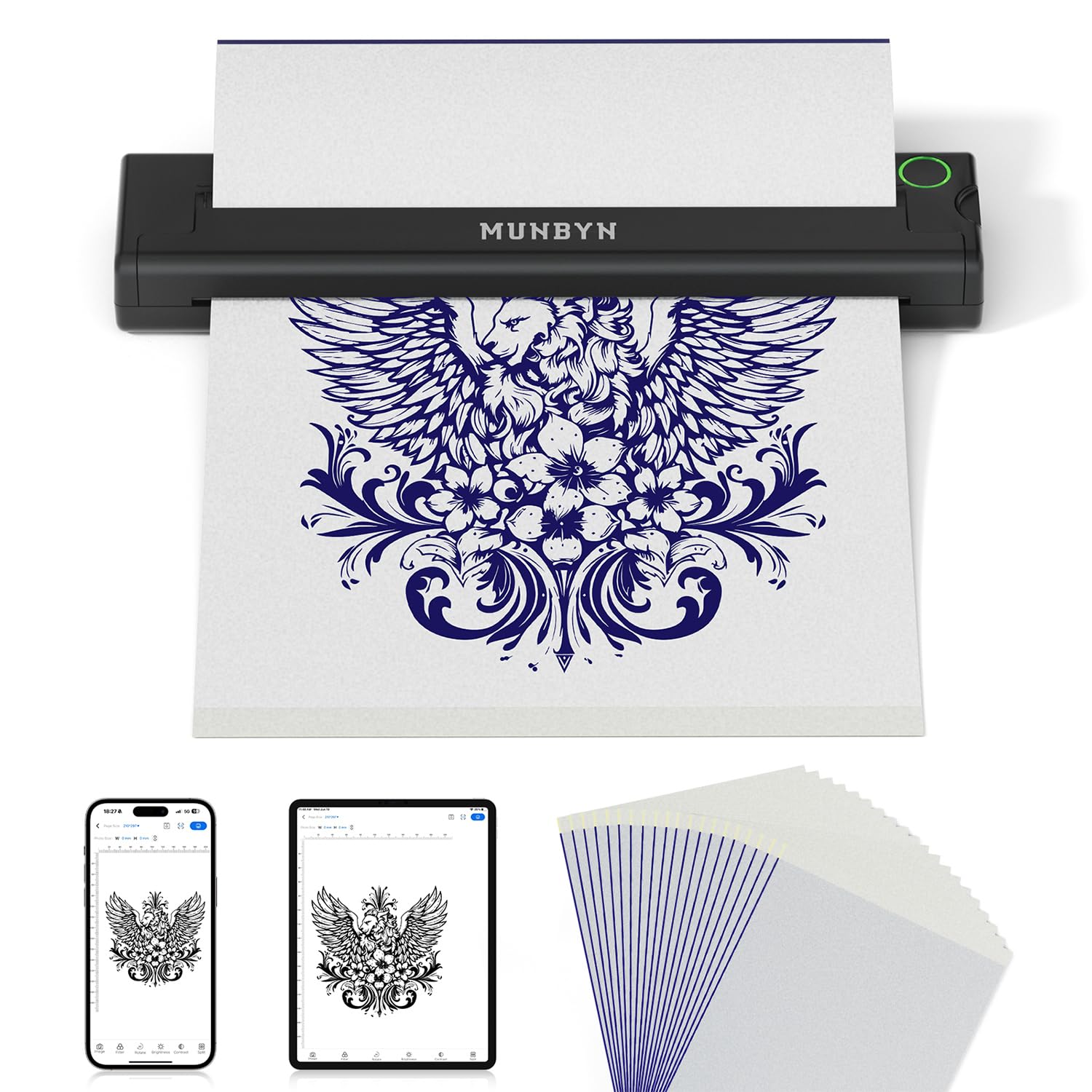 MUNBYN ITP05 imprimante stencil portable, légère et pratique.