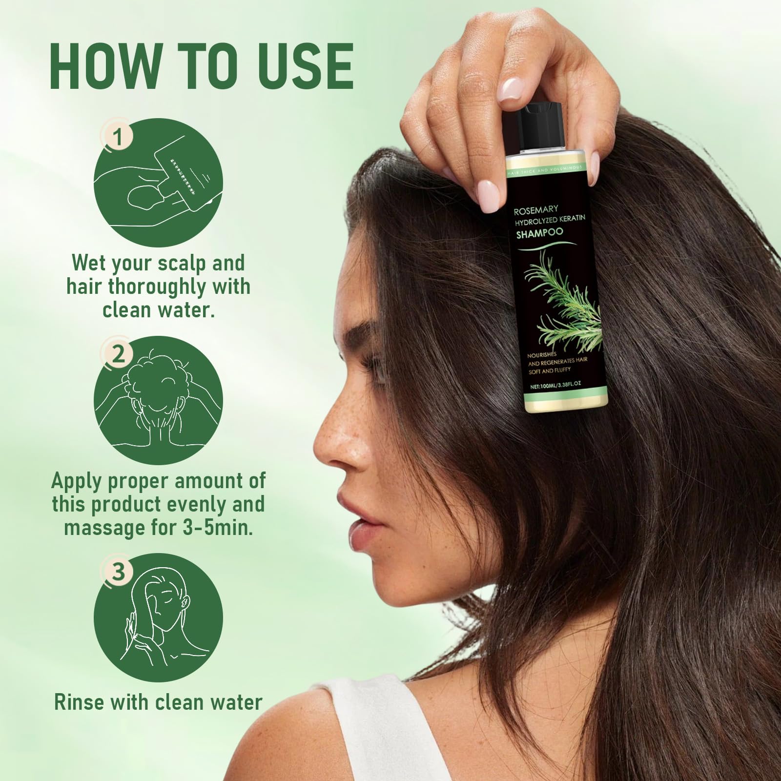 Shampoing muoyid romarin keratine – Bienfaits potentiels pour l'épaisseur et la densité des cheveux.