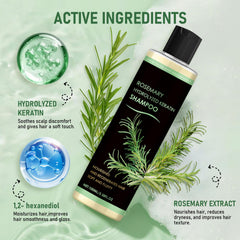 Shampoing muoyid romarin keratine – Formulation naturelle, respectueuse des cheveux et du cuir chevelu.