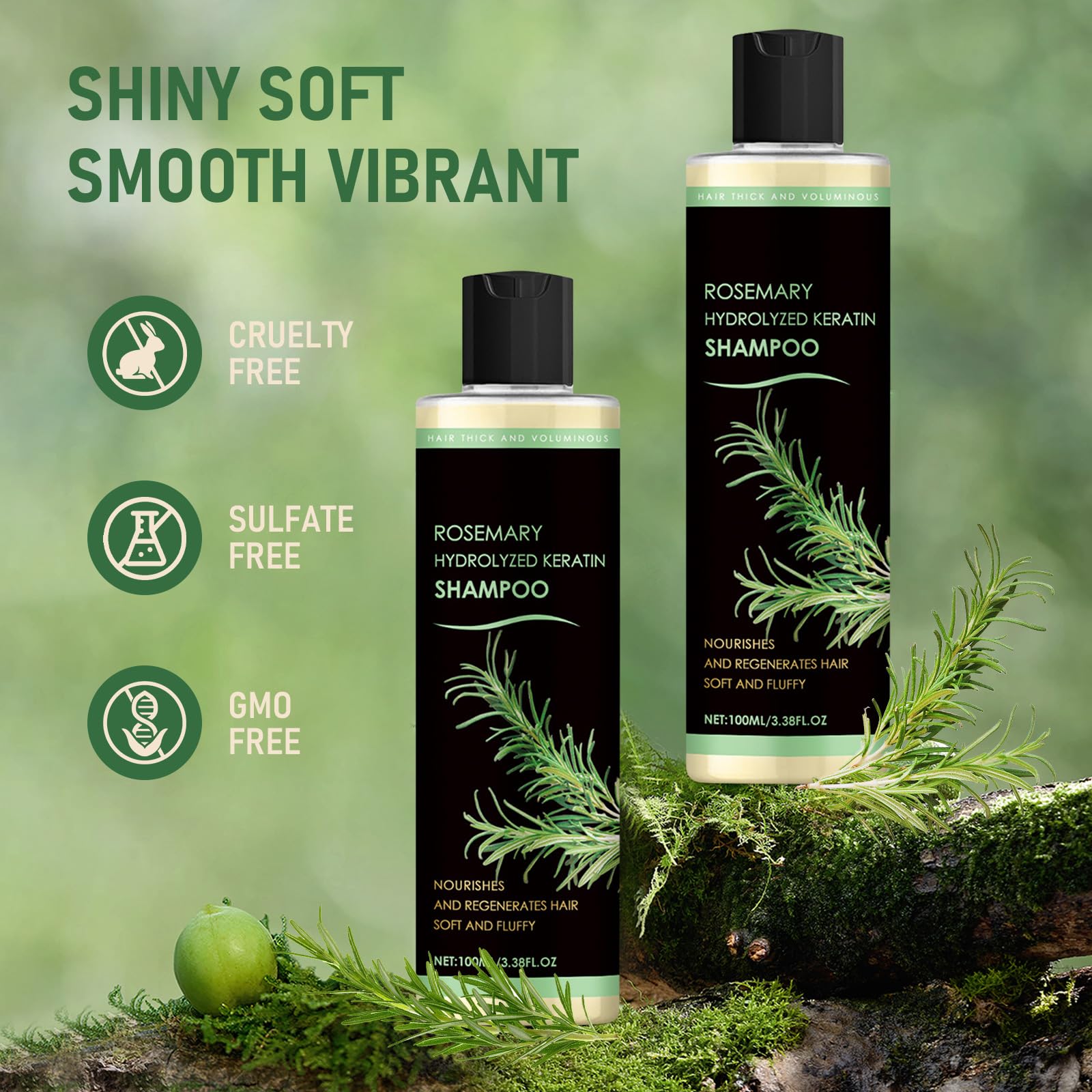 Shampoing muoyid romarin keratine – Sans silicone, soin doux pour tous types de cheveux.