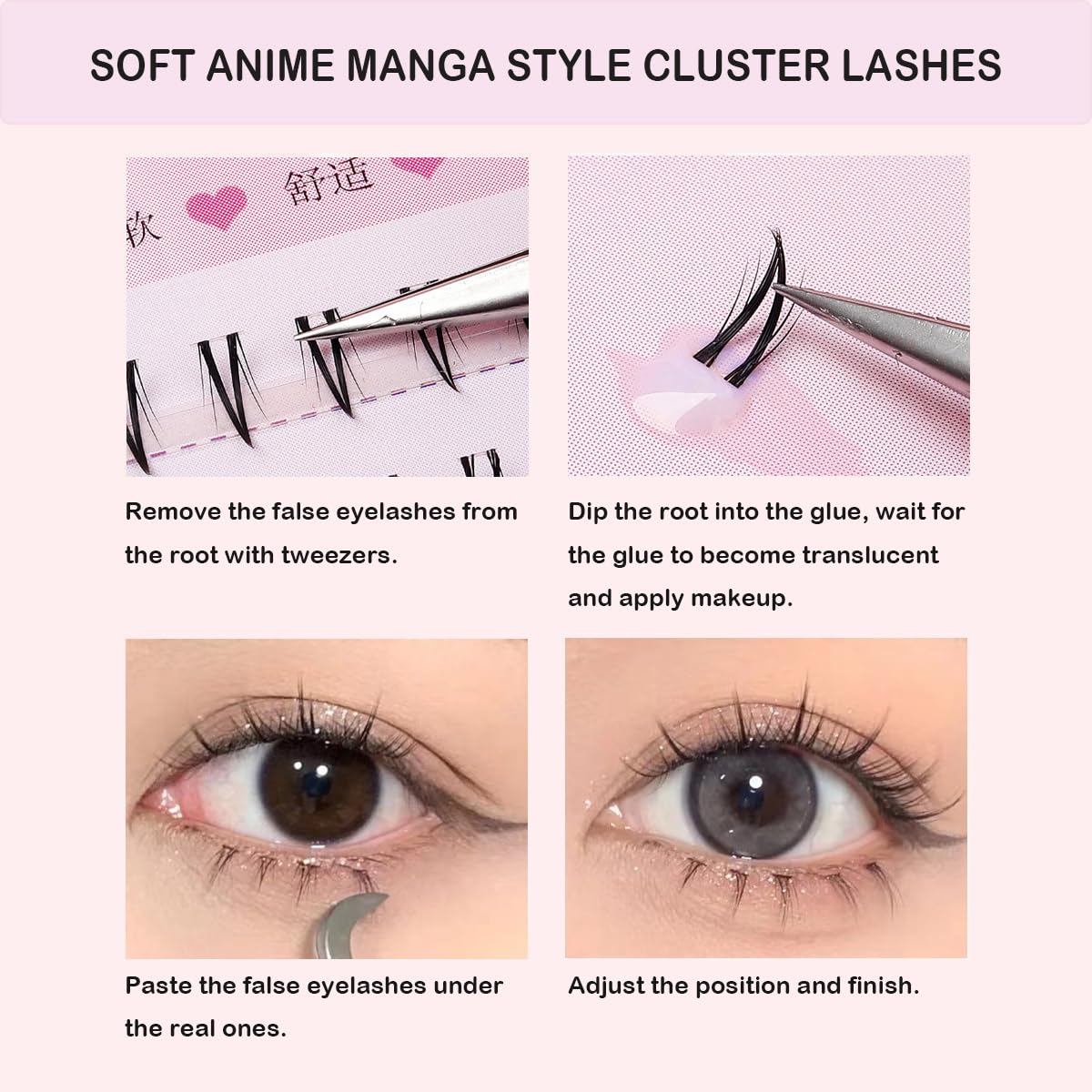 MUQIU37 design naturel et réaliste, imitateur des cils réels pour tous les jours.