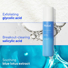 Murad Clarifying Body Spray en action, pulvérisation pratique à tout angle