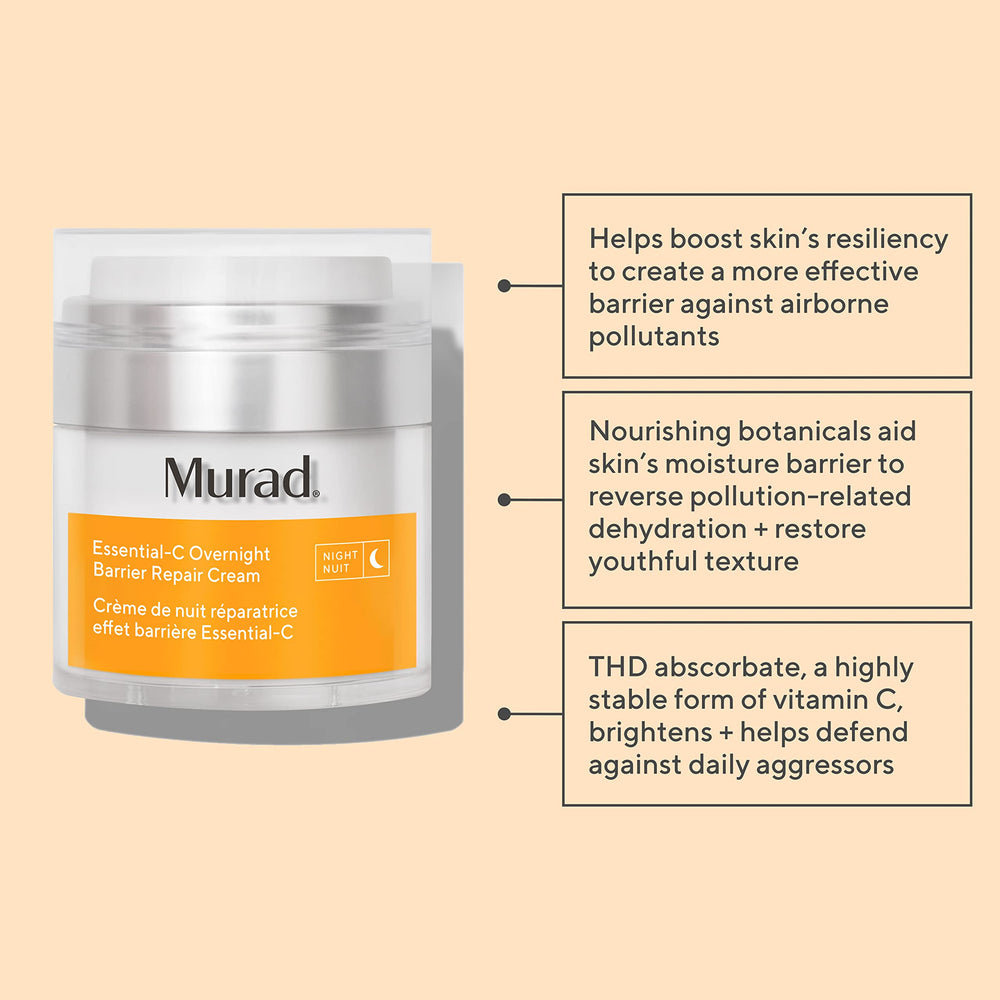 Murad Essential-C crème onctueuse nuit assure une absorption douce.