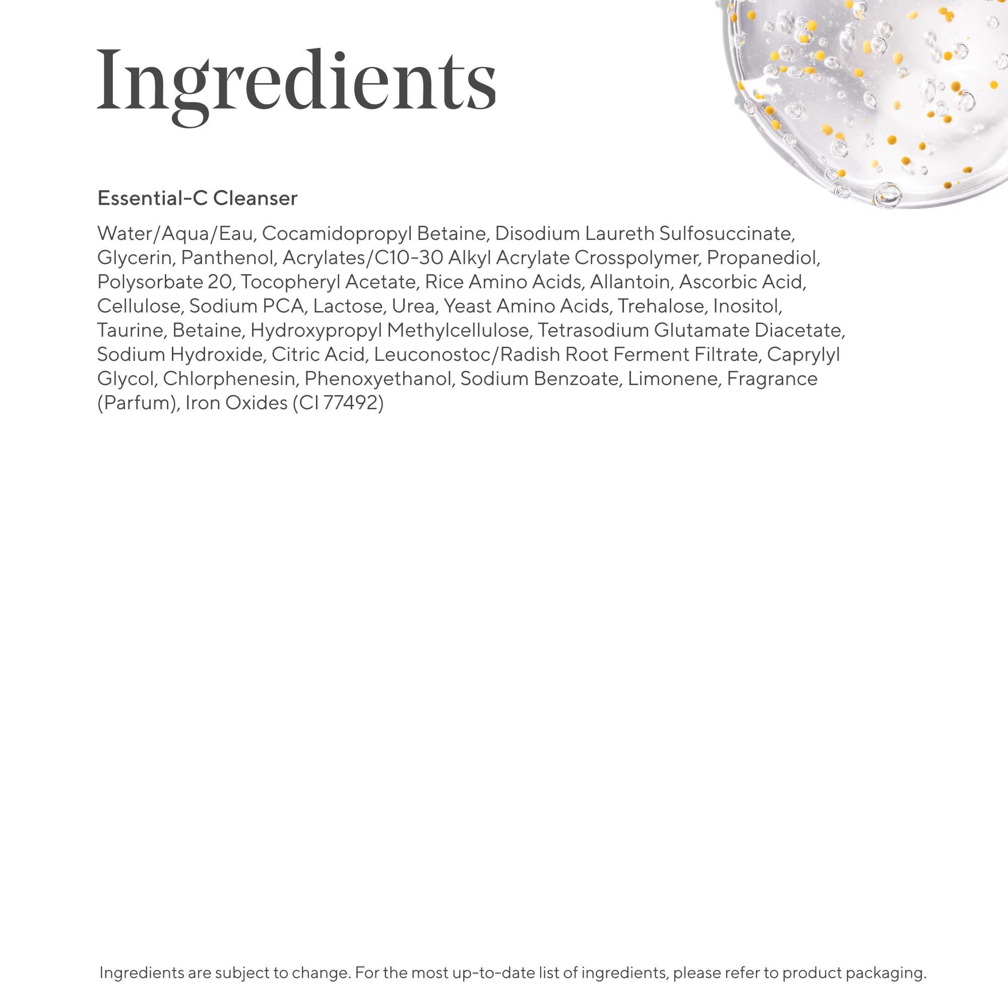 Murad Essential-C action-humectant sodium-pca, hydratation légère après lavage