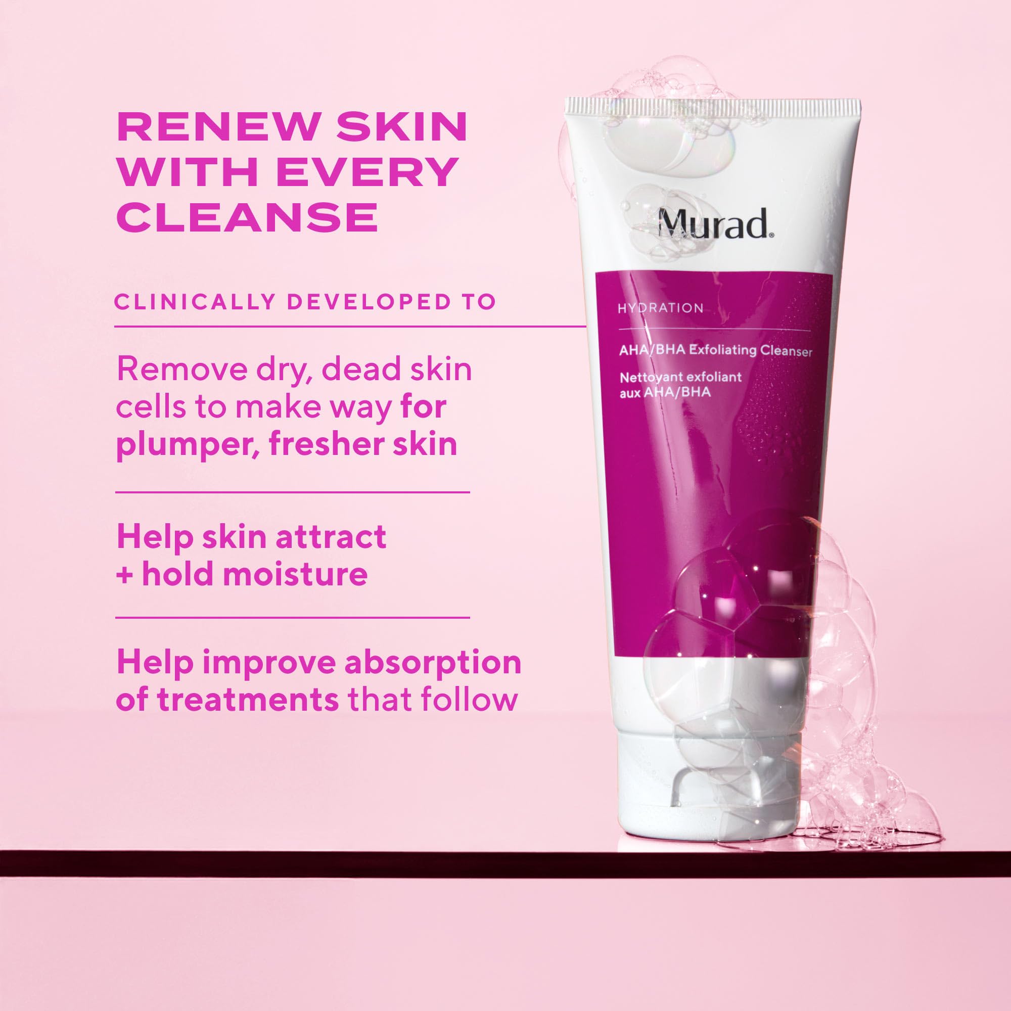 Murad exfoliant visage avec perles de jojoba, exfoliation manuelle douce