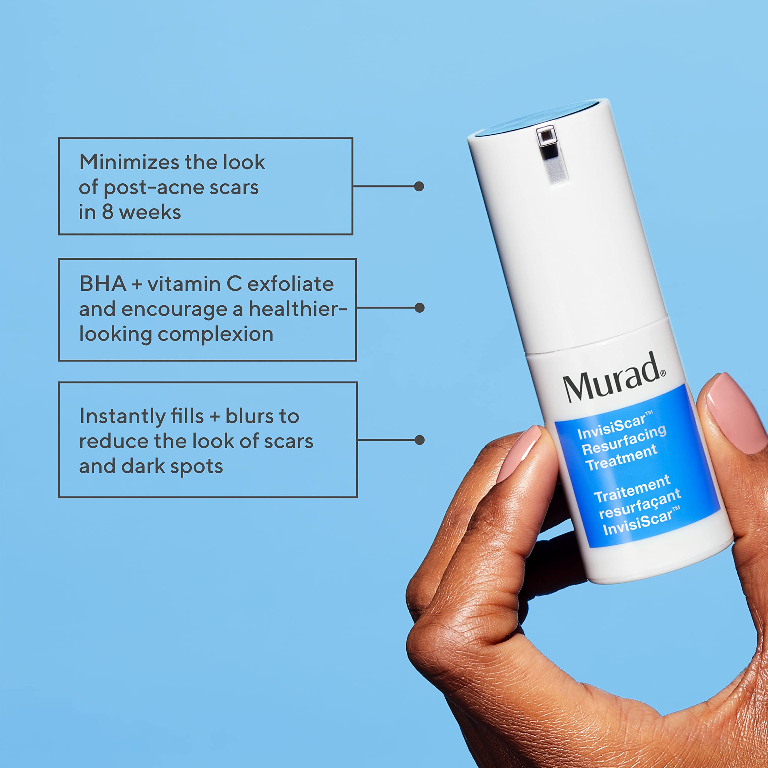 Murad InvisiScar – application sur peau propre, démontrant la texture légère du produit.