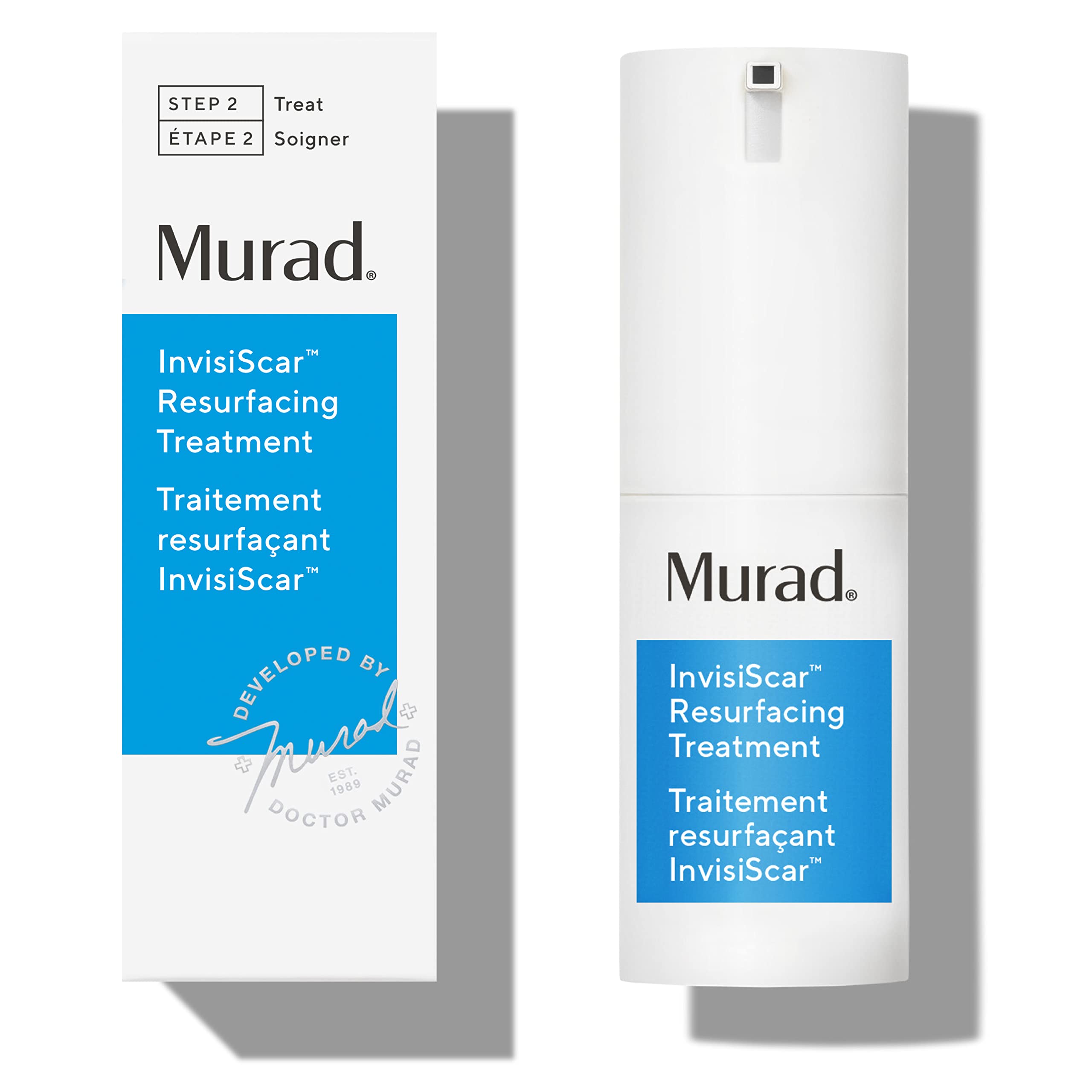 Murad InvisiScar – bouteille du soin, cible les cicatrices d'acné pour une utilisation quotidienne.