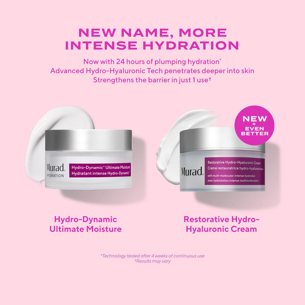 Murad Restorative Hydro-Hyaluronic Crème, beurre de karité offre une douceur nourrissante.