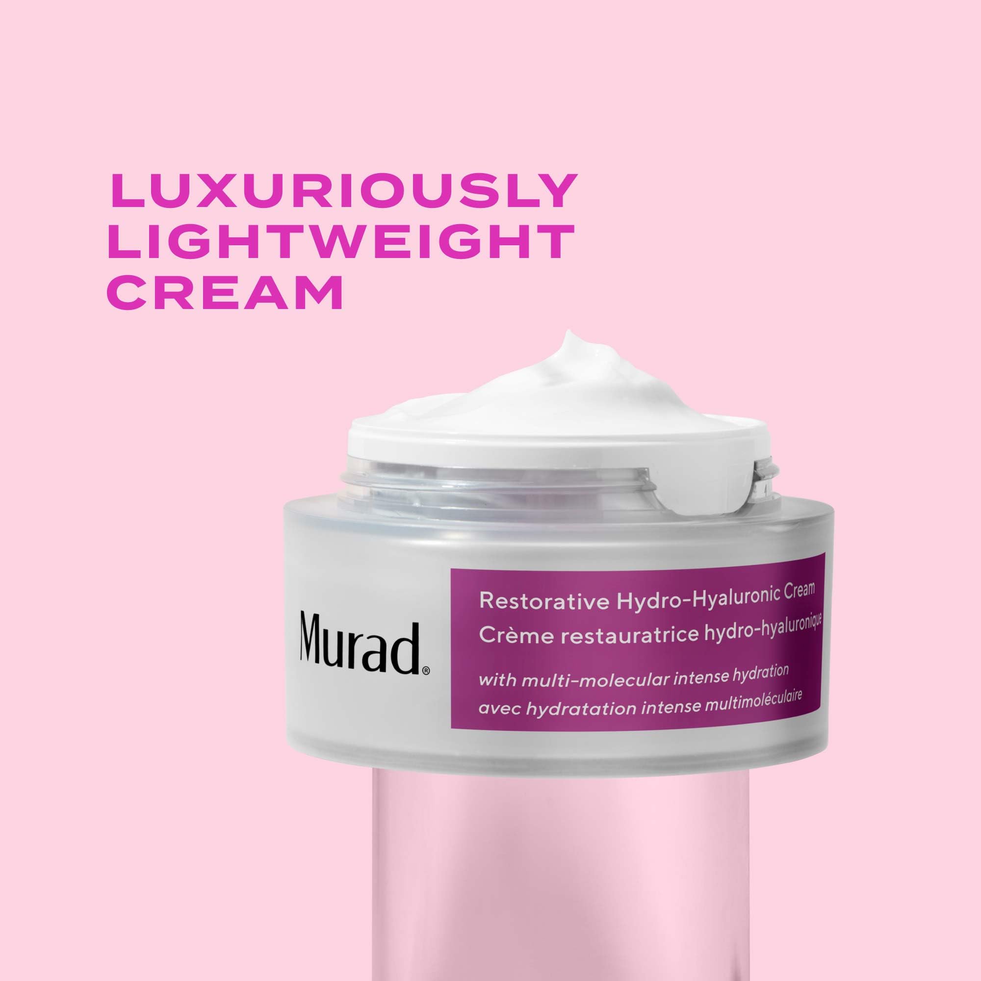 Murad Restorative Hydro-Hyaluronic Crème, application matin et soir, rituel simple.