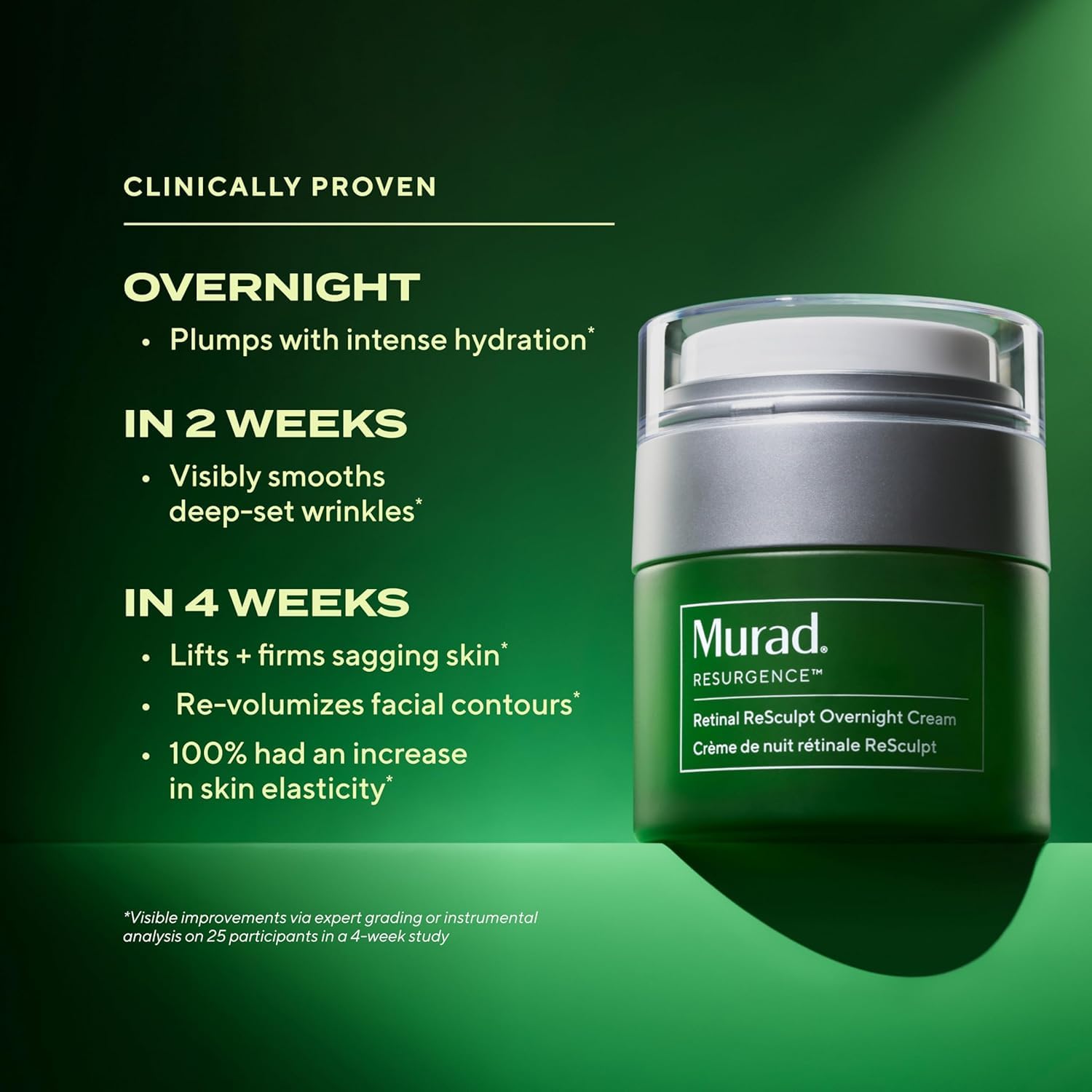 Murad Retinal ReSculpt Crème Nuit – pot pratique, texture riche pour une peau hydratée.