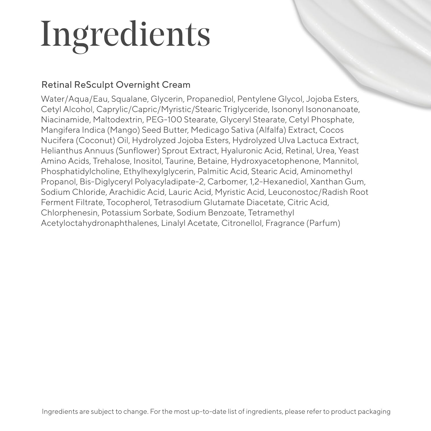 Murad Retinal ReSculpt Crème Nuit – hydratation lipidique durable pour la peau.