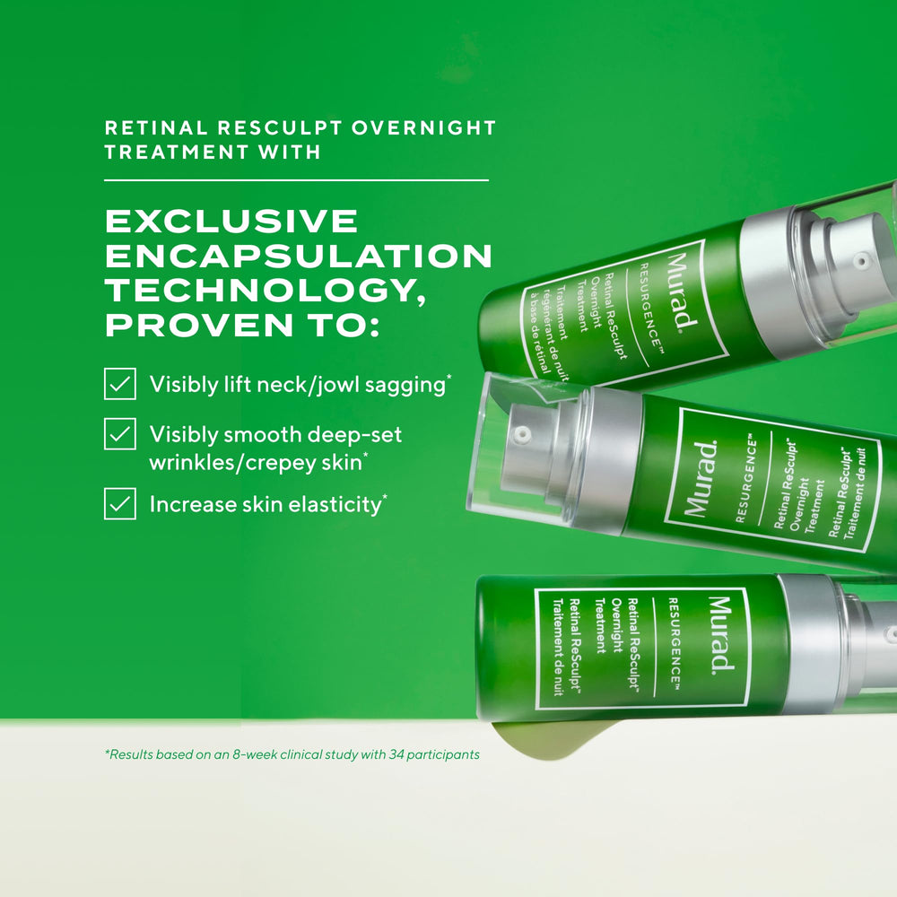 Murad Retinal ReSculpt rituel-nocturne pour une peau reposée et lumineuse.