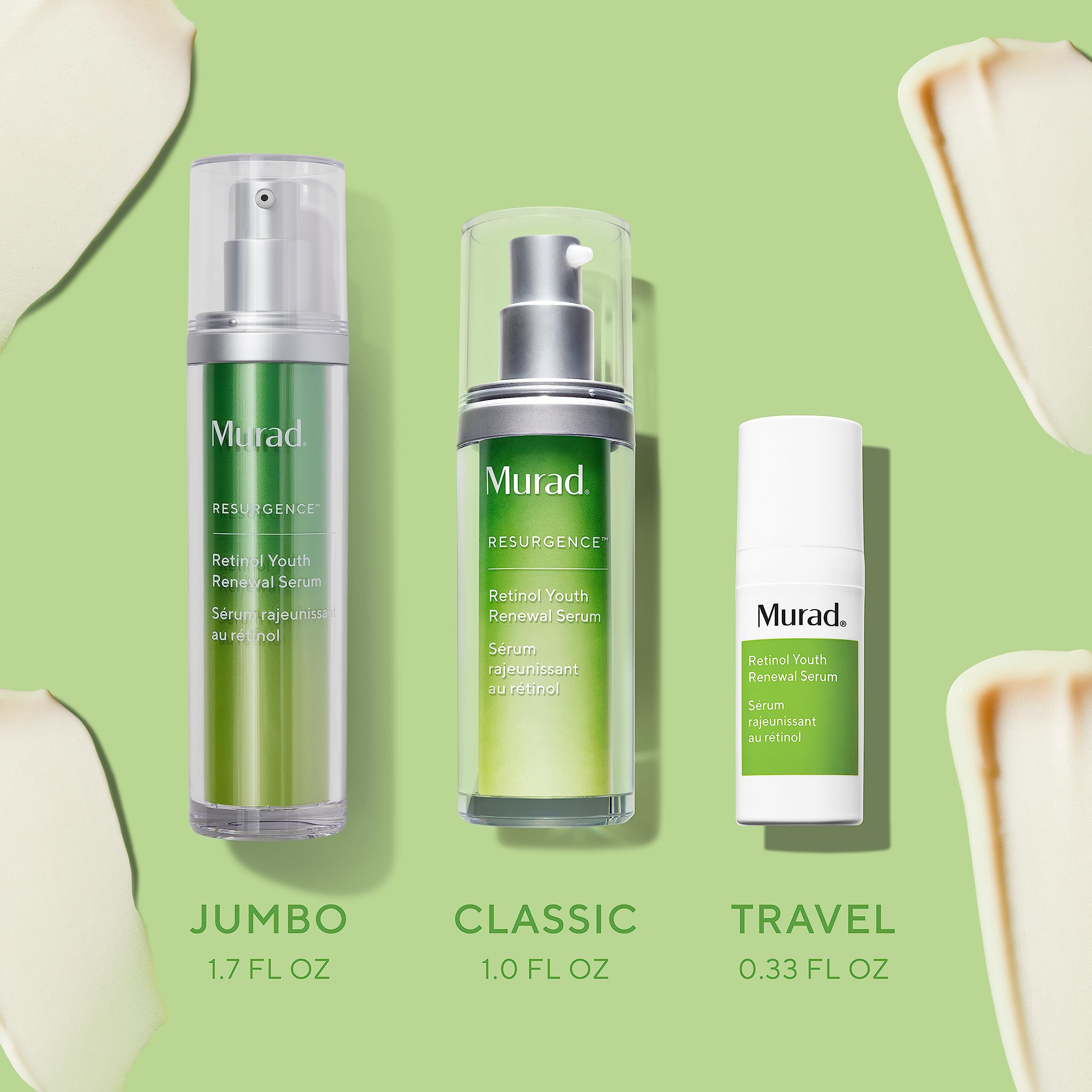 Murad sérum rétinol texture crème légère illuminant la peau.