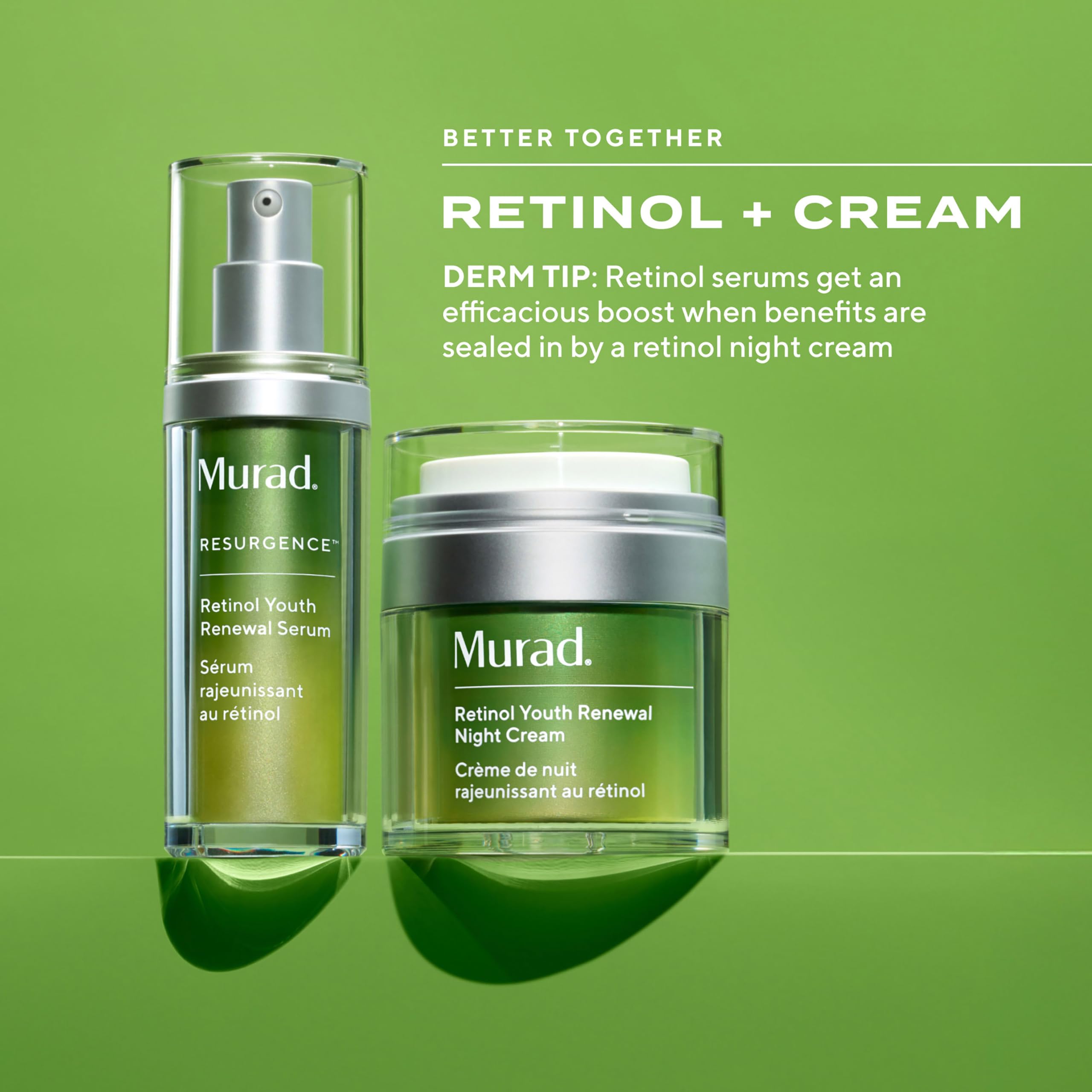 Murad Retinol Youth Renewal Serum – teint visiblement unifié et lumineux.