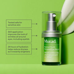 Murad Sérum Yeux Retinol – application sur le contour des yeux pour réduire les poches.