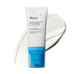 Murad Superactive – bouteille SPF50 montrant hydratation légère et protection solaire