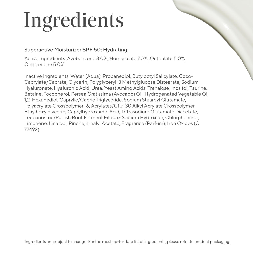 Murad Superactive hydratant visage SPF50 – réduction des étapes avec une seule application.