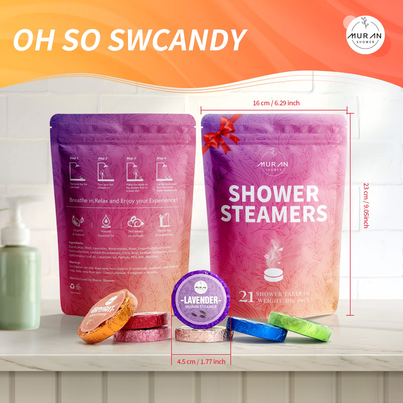 Coffret cadeau MURAN SHOWER bombes douche prêt à offrir
